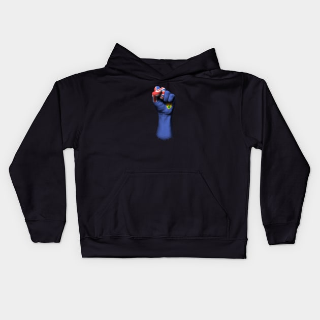 Flag of Turks and Caicos on a Raised Clenched Fist Kids Hoodie by jeffbartels